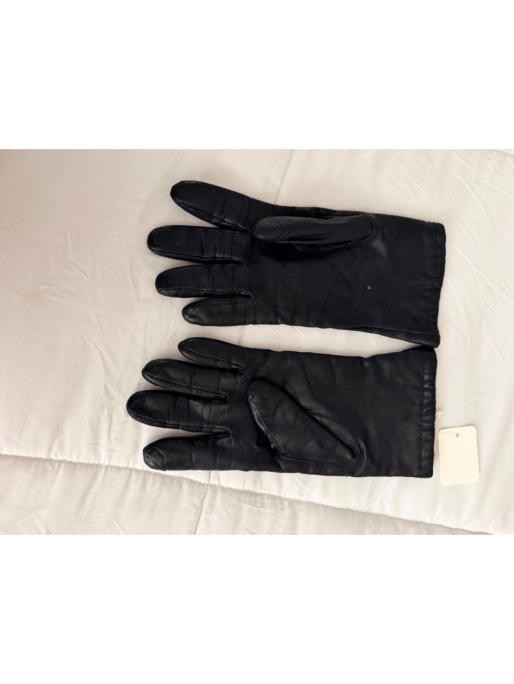 Black Genuine Leather Gloves with Acrylic Lining Size Large
